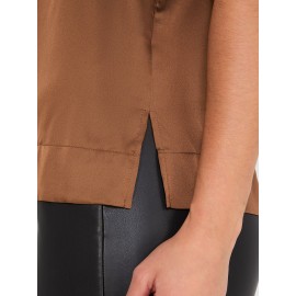 Sleeveless Satin Top With Button Details