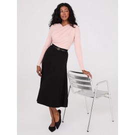 Ruched Drape Neck Top