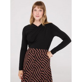 Ruched Drape Neck Top
