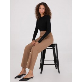 Front Pintuck Straight Leg Long Length Pants