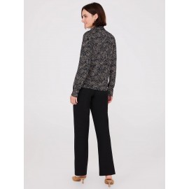 Floral Print Button-Front Classic Blouse