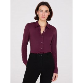 Knit Classic Button-Front Blouse