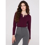 Chain Keyhole Long Sleeve Top