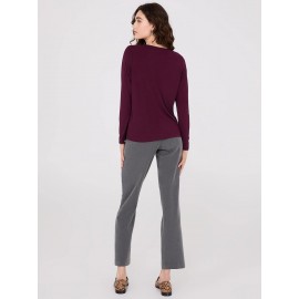 Chain Keyhole Long Sleeve Top