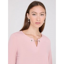 Chain Keyhole Long Sleeve Top