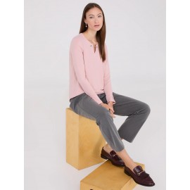 Chain Keyhole Long Sleeve Top