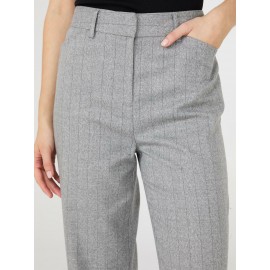 Pinstripe Straight Leg Long Length Pants
