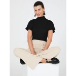 Short Dolman Sleeve Textured Mock Neck Top
