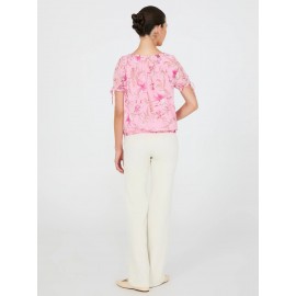 Floral Print Tie-Sleeve Top