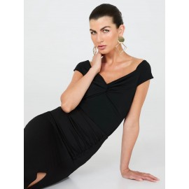 Off-The-Shoulder Twist-Front Top