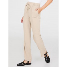 Wide-Leg Long Length Pants With Porkchop Pockets