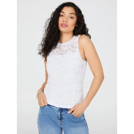 Sleeveless Corded Lace Top