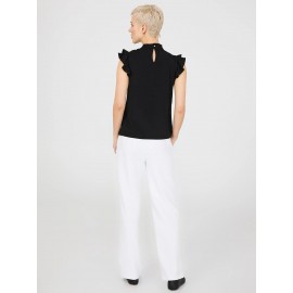 Double Ruffle Embroidered Top