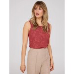 Sleeveless Foil Floral Chiffon Top