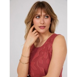 Sleeveless Foil Floral Chiffon Top