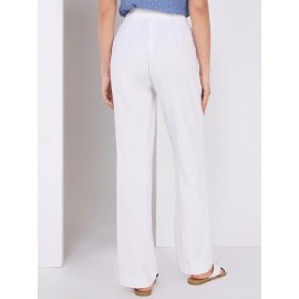 Wide-Leg Linen Pants