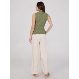 Sleeveless Textured Mock Neck Top