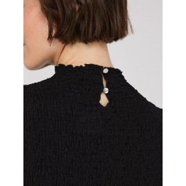 Sleeveless Textured Mock Neck Top