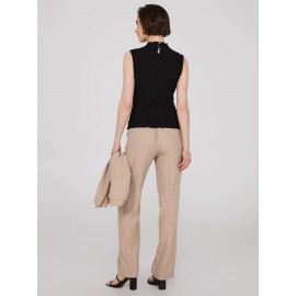 Sleeveless Textured Mock Neck Top