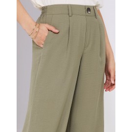 Classic Rise Wide-Leg Pants