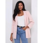 3/4 Sleeve Faux Double-Breasted Blazer