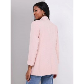 3/4 Sleeve Faux Double-Breasted Blazer