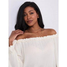 Off-The-Shoulder Top With Ruffle Details