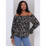 Animal Print Off-The-Shoulder Top With Ruffle Details