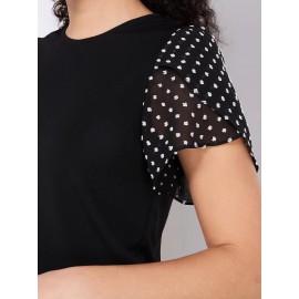 Clip Dot Tulip Sleeve Top