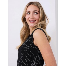 Sleeveless Floral Print Mesh Top