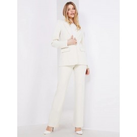 Textured Straight Leg Pull-On Pants