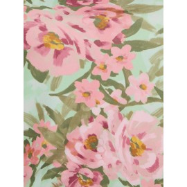 Sleeveless Floral Print Mock Neck Top