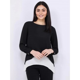 Colour Block Layered Tunic Top