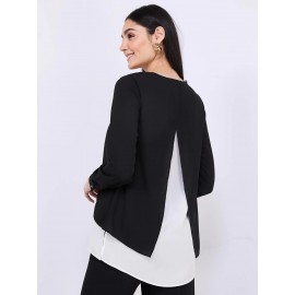 Colour Block Layered Tunic Top