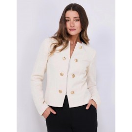 Boucle Blazer With Gold Buttons