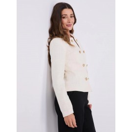 Boucle Blazer With Gold Buttons
