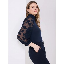 3/4 Sleeve Mock Neck Top