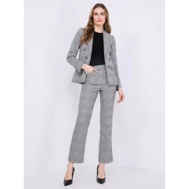 Plaid Straight-Leg Pants