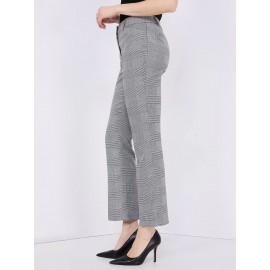 Plaid Straight-Leg Pants