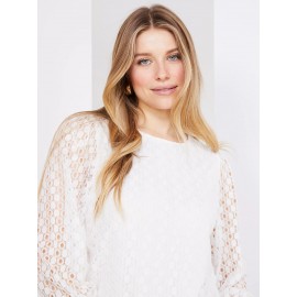 3/4 Puff Sleeve Lace Top