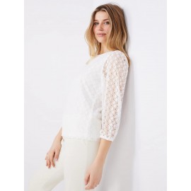 3/4 Puff Sleeve Lace Top