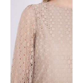 3/4 Puff Sleeve Lace Top