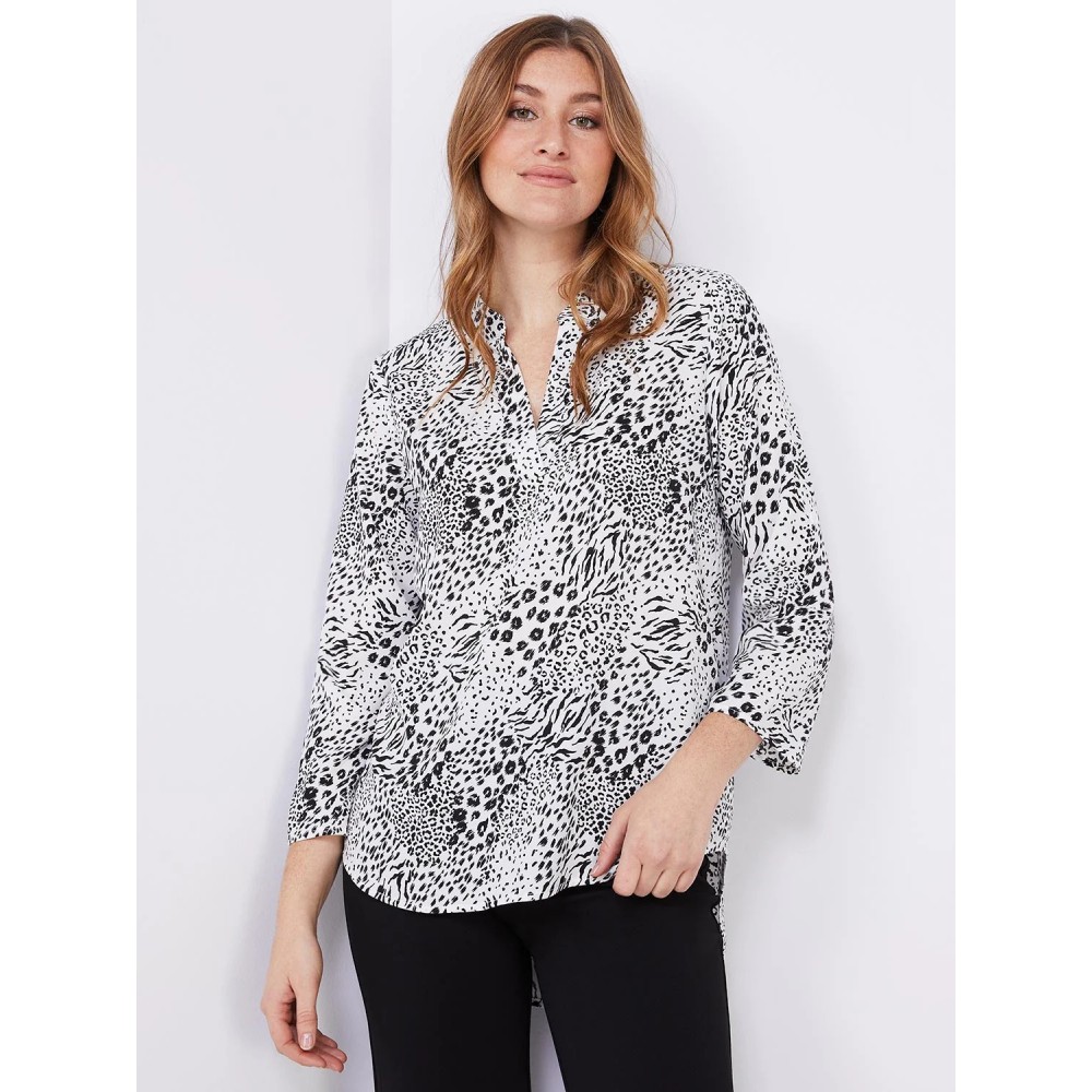 Printed Split Neck Blouse