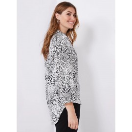 Printed Split Neck Blouse