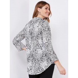 Printed Split Neck Blouse