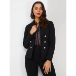 Faux Double-Breasted Blazer