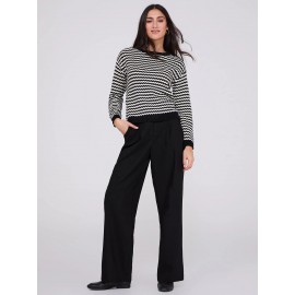 Double Pleated Wide Leg Trousers