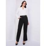 Striped High-Waisted Wide Leg Trousers