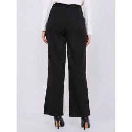 Striped High-Waisted Wide Leg Trousers