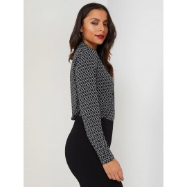 Geometric Print Button-Front Blouse